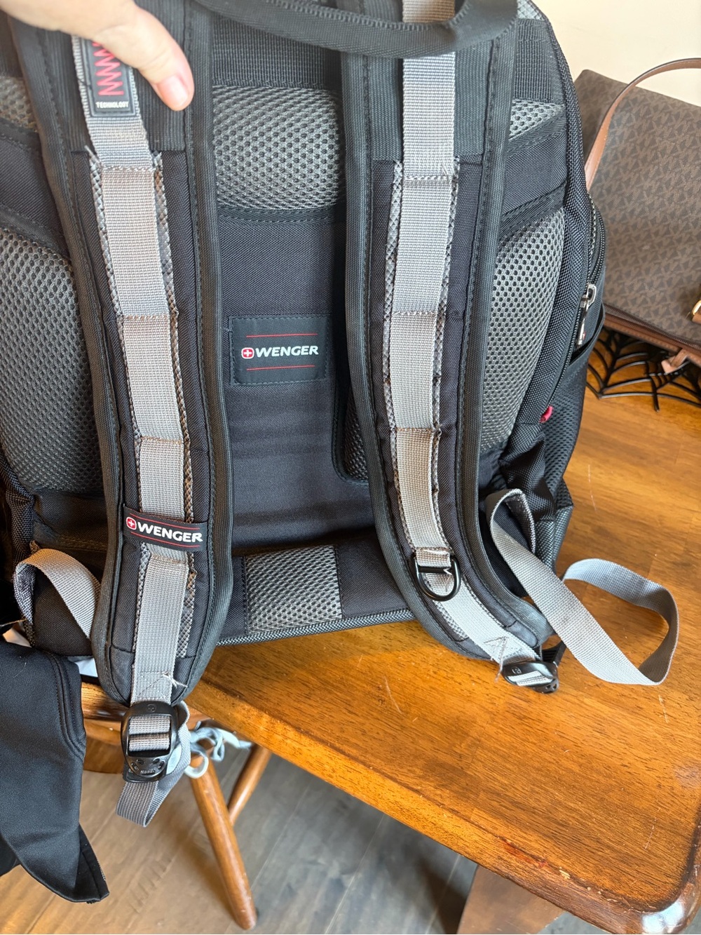 Wenger Black and Gray Men's Backpack with Padded Straps